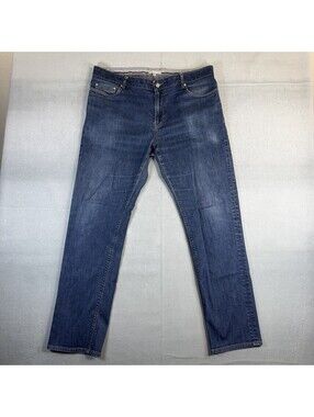 Peter Millar Jeans Mens 38x32 Blue Medium Wash Straight Leg Crown Stretch Denim